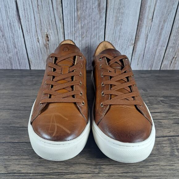 Born Reserve Low Top Leather Sneaker Men's Sz 10.5 Tan Tobacco Brown (VGC) - Picture 2 of 10